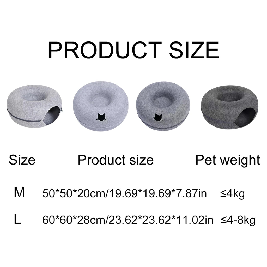 MeowMoon - Interactive Round Small Cat Donut Sleeping Pet Toy