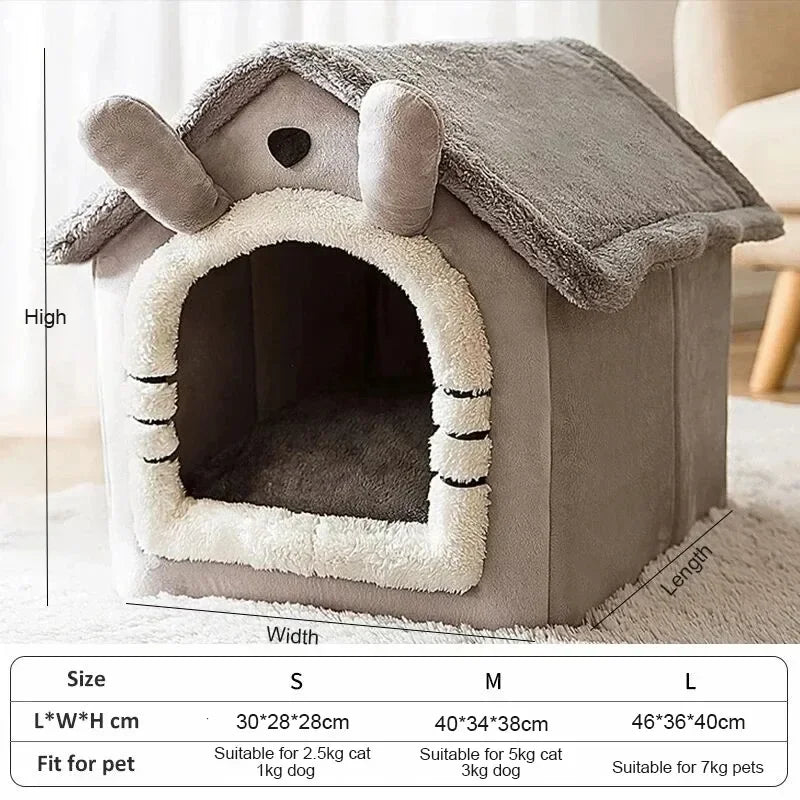 Indoor Warm Dog House Soft Bed Tent House Removable and Washable Cushion