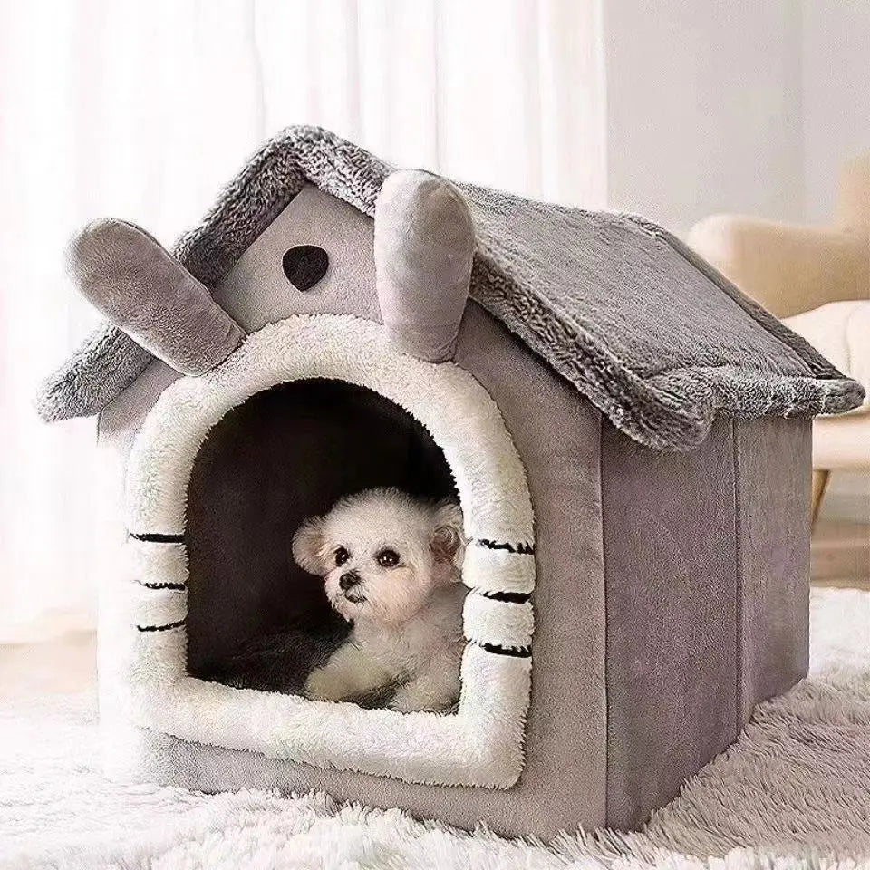 Indoor Warm Dog House Soft Bed Tent House Removable and Washable Cushion
