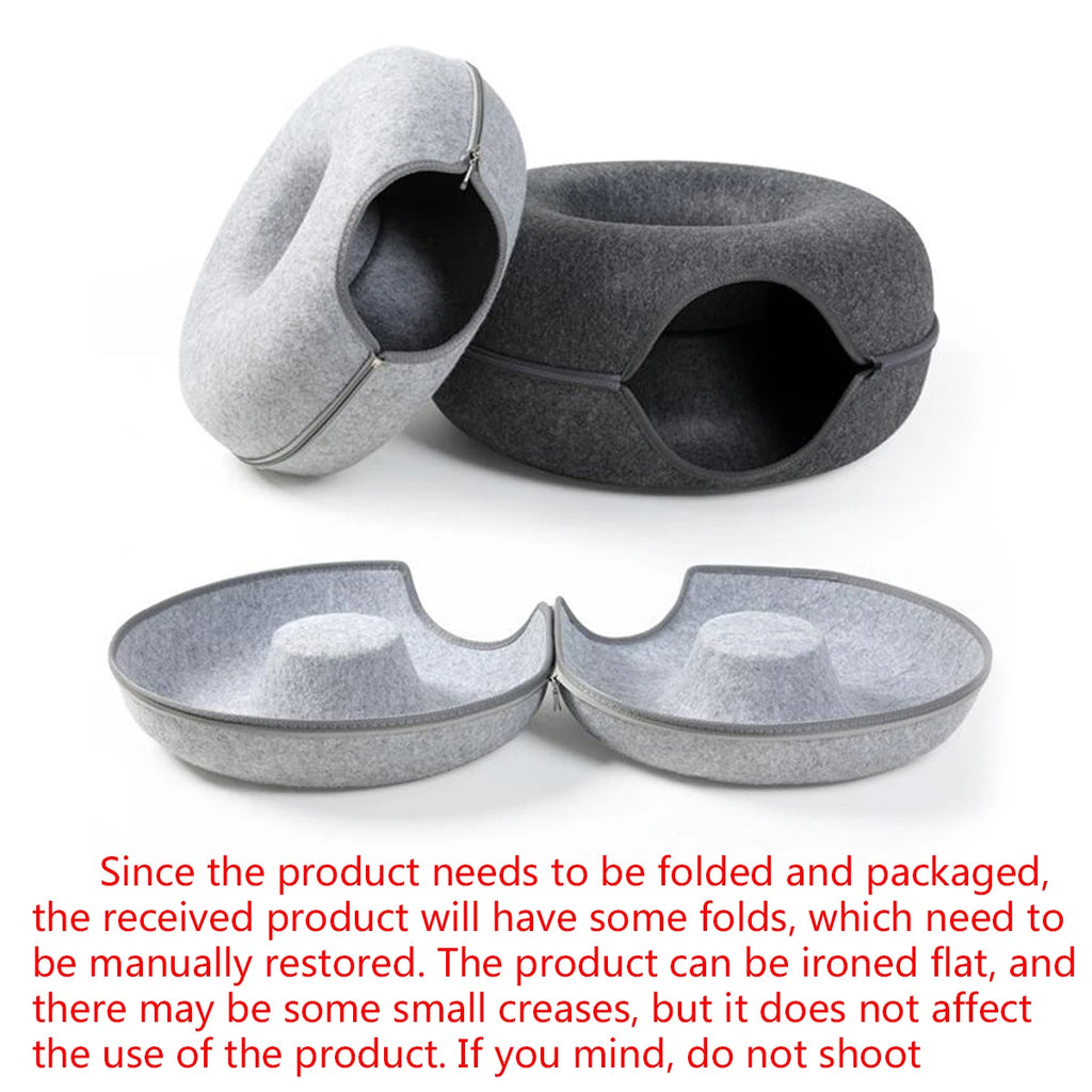 MeowMoon - Interactive Round Small Cat Donut Sleeping Pet Toy