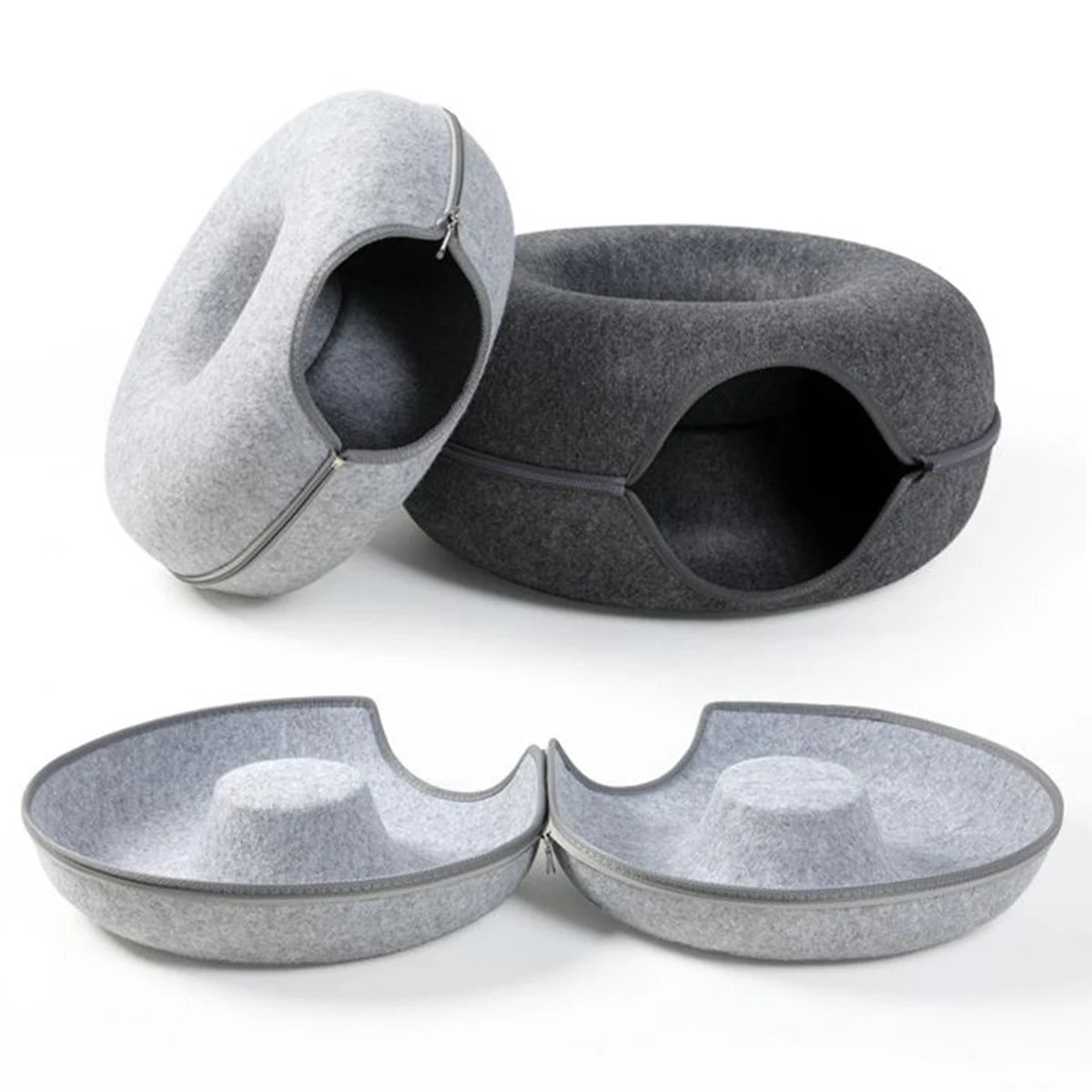 MeowMoon - Interactive Round Small Cat Donut Sleeping Pet Toy